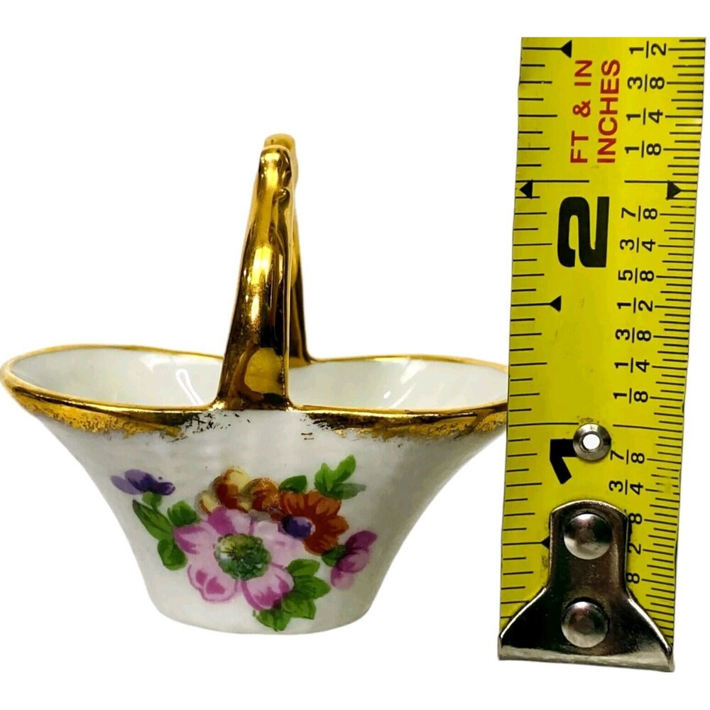 Vintage Limoges Porcelain Flower Garden Basket Doll House Porcelaine d' Art - Picture 13 of 14